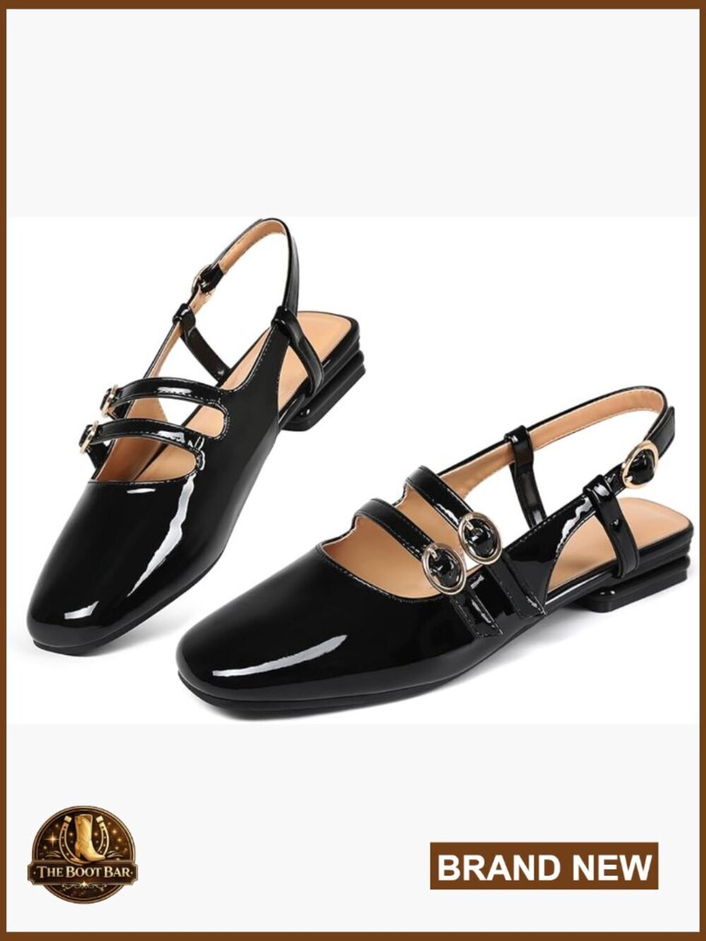 Women's Low Heel Mary Jane Pumps Slingback Square Toe Dress Shoes